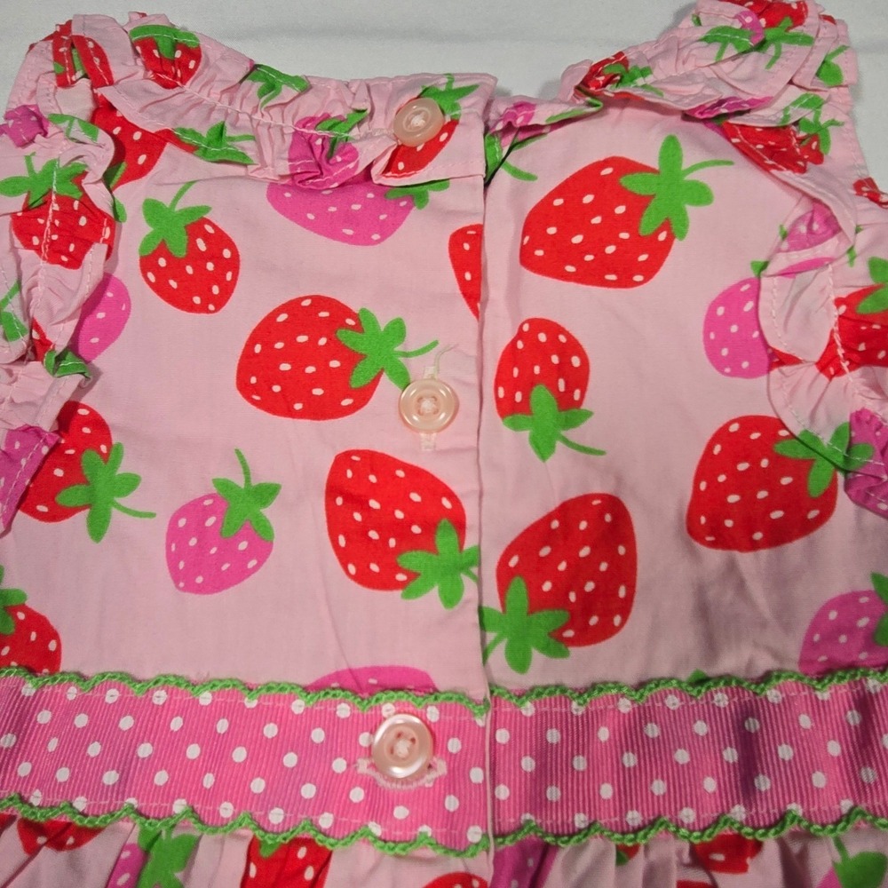 Gymboree Strawberry Print Dress Girls 4T NWT Cottagecore Summer Ruffle - Picture 5 of 5